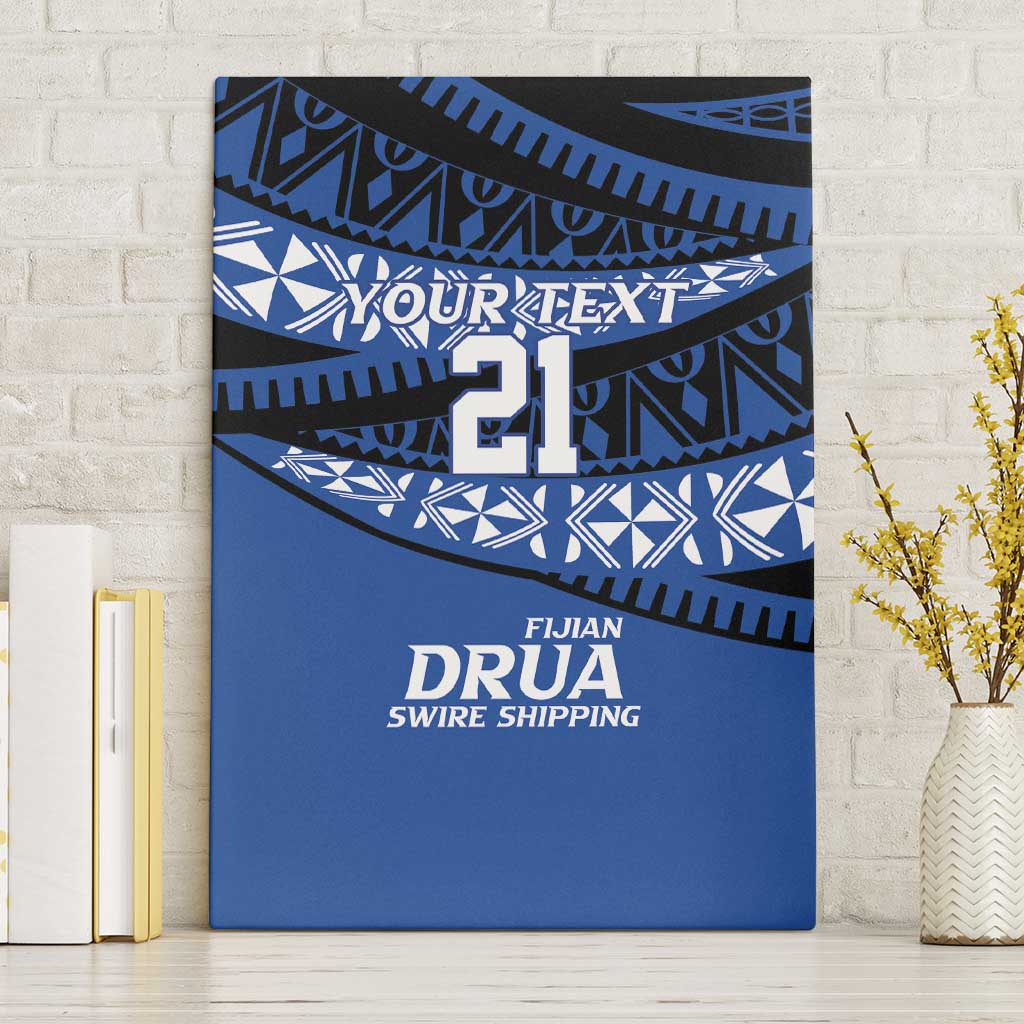 Fiji Rugby Pacific Custom Canvas Wall Art Pasifika Tapa Pattern