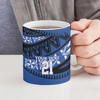 Fiji Rugby Pacific Custom Ceramic Mug Pasifika Tapa Pattern - Polynesian Pride