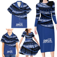 Fiji Rugby Pacific Custom Family Matching Long Sleeve Bodycon Dress and Hawaiian Shirt Pasifika Tapa Pattern