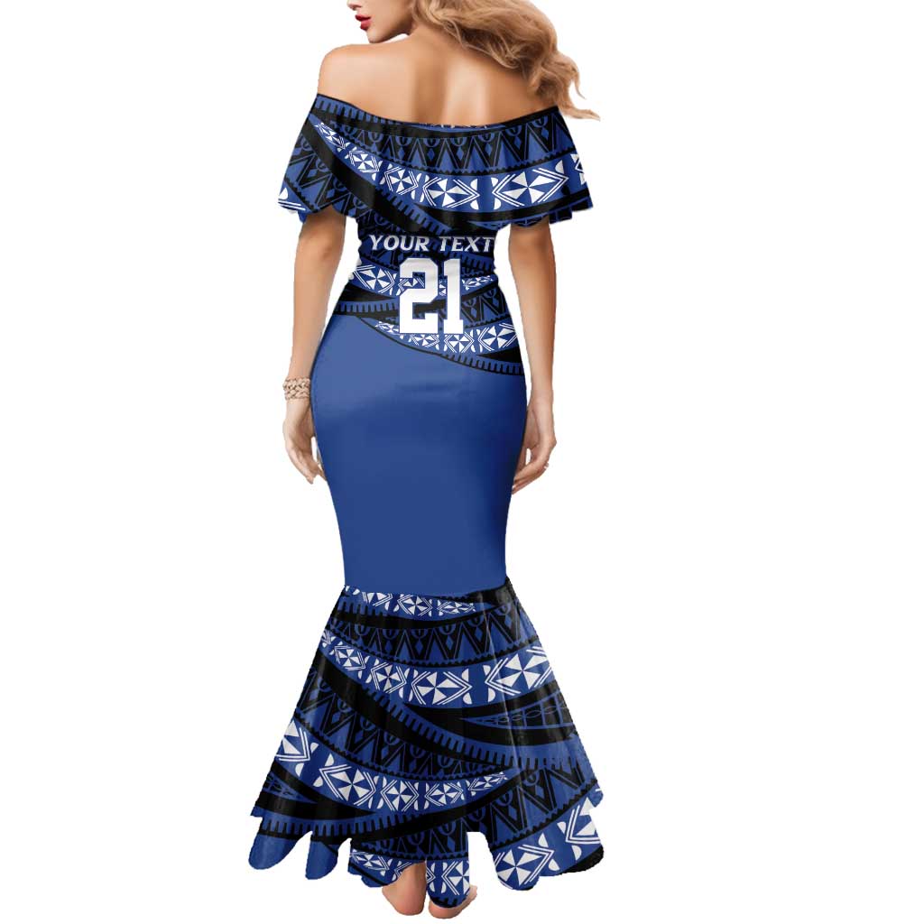 Fiji Rugby Pacific Custom Family Matching Mermaid Dress and Hawaiian Shirt Pasifika Tapa Pattern