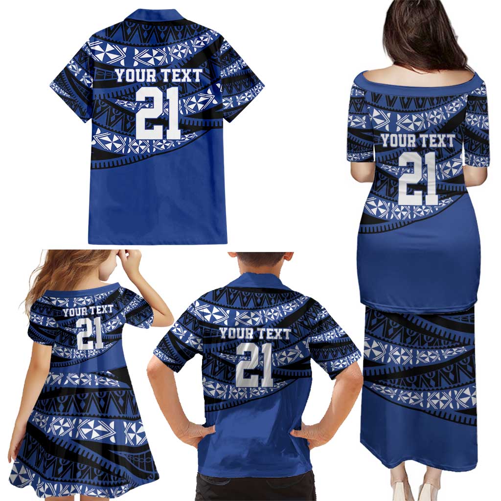 Fiji Rugby Pacific Custom Family Matching Puletasi and Hawaiian Shirt Pasifika Tapa Pattern