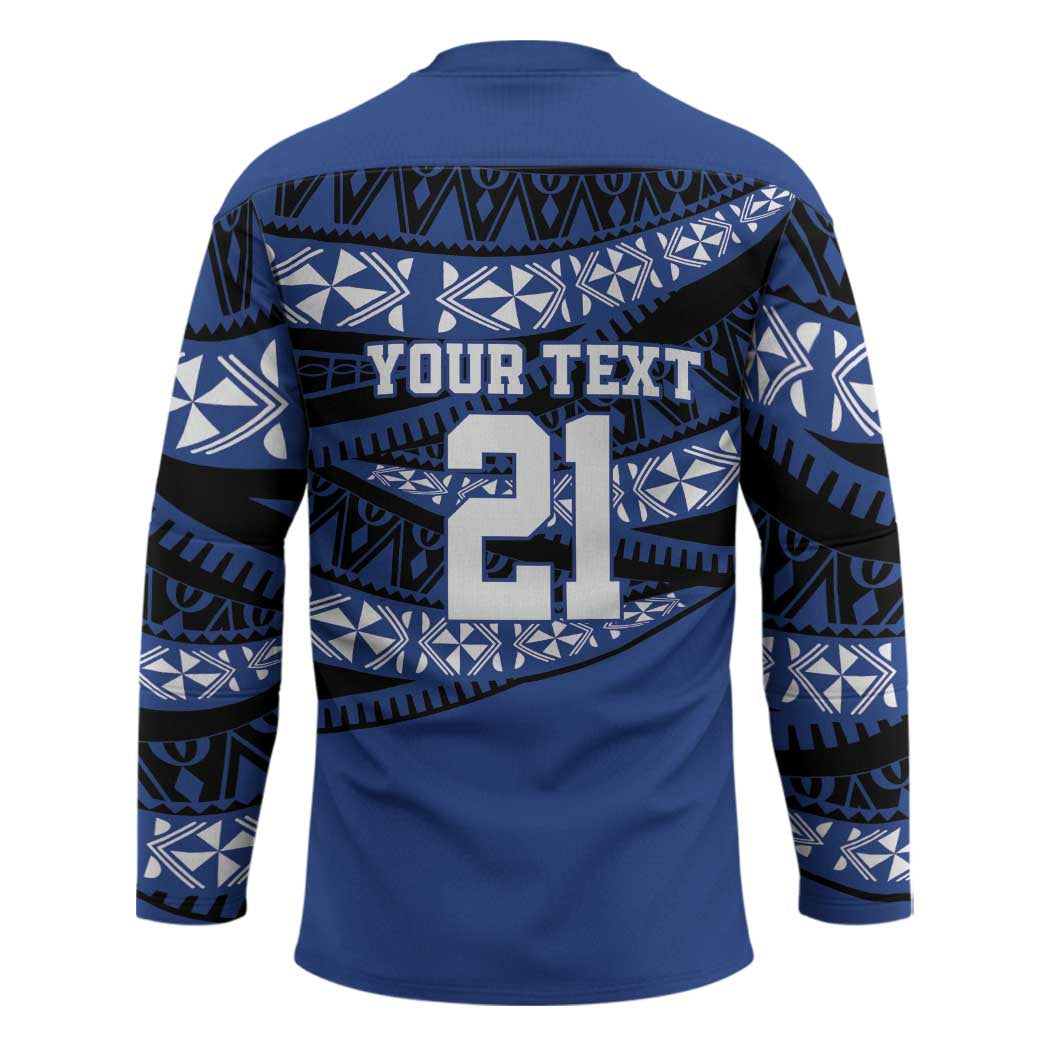 Fiji Rugby Pacific Custom Hockey Jersey Pasifika Tapa Pattern - Polynesian Pride