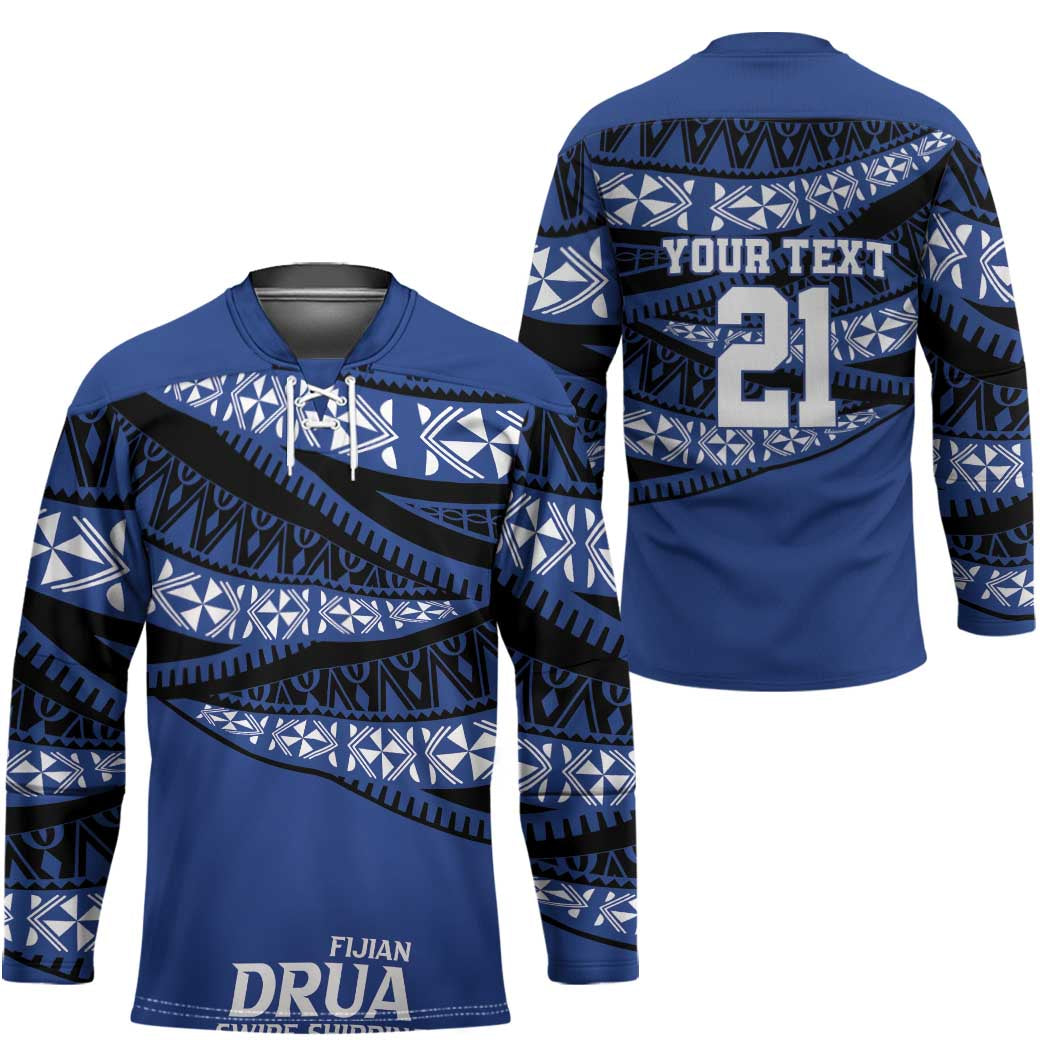 Fiji Rugby Pacific Custom Hockey Jersey Pasifika Tapa Pattern - Polynesian Pride