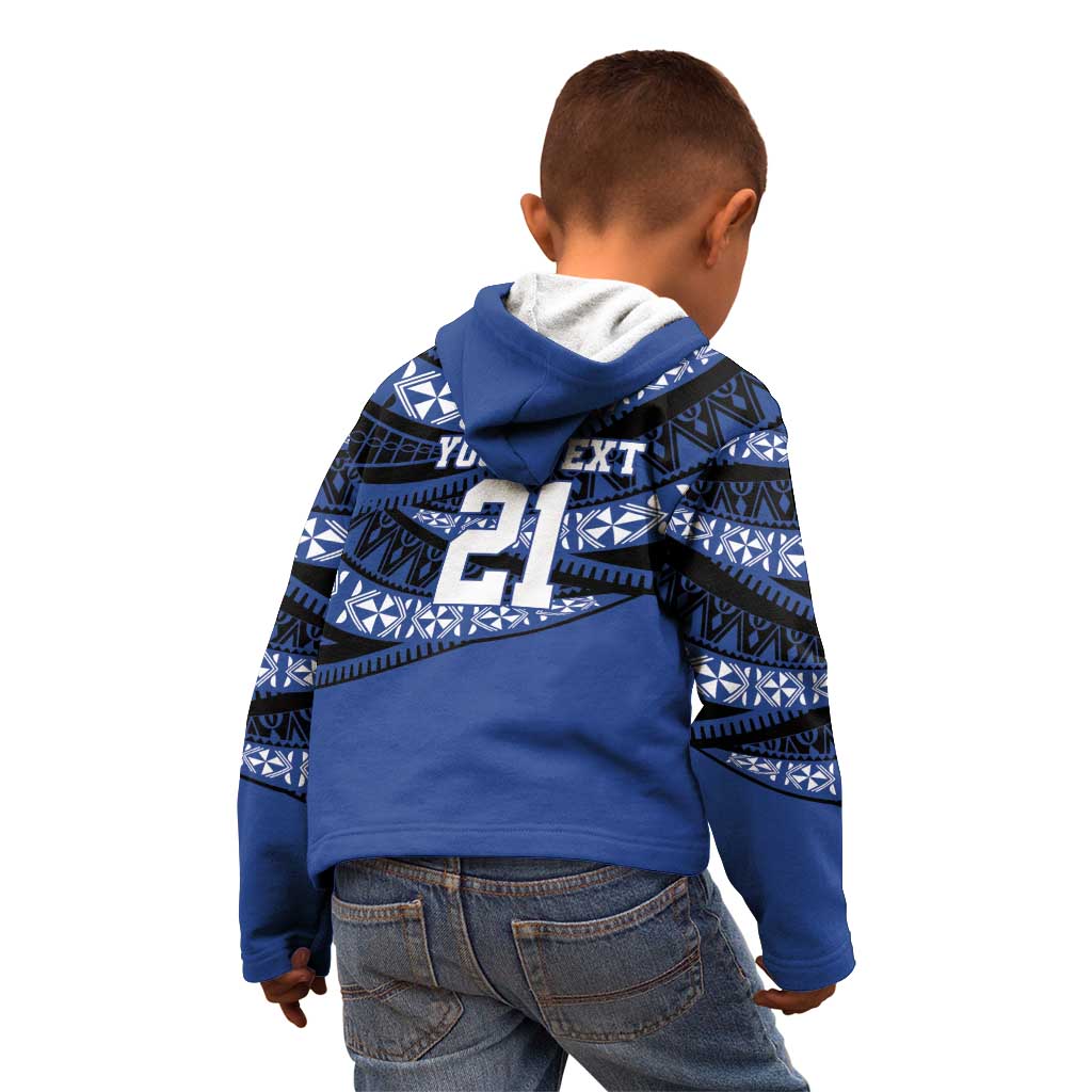 Fiji Rugby Pacific Custom Kid Hoodie Pasifika Tapa Pattern