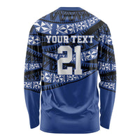 Fiji Rugby Pacific Custom Long Sleeve Shirt Pasifika Tapa Pattern