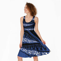 Fiji Rugby Pacific Custom Midi Dress Pasifika Tapa Pattern - Polynesian Pride