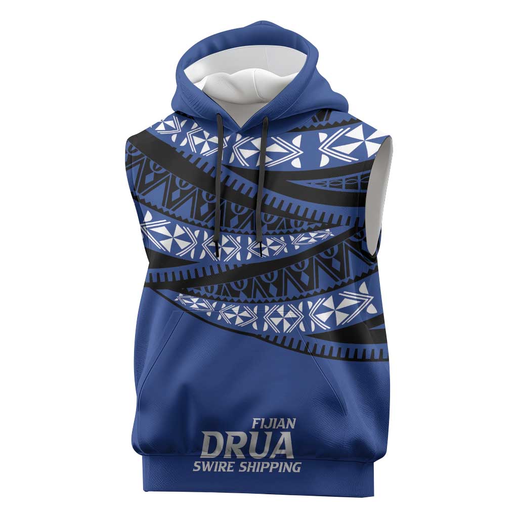 Fiji Rugby Pacific Custom Sleeveless Hoodie Pasifika Tapa Pattern - Polynesian Pride