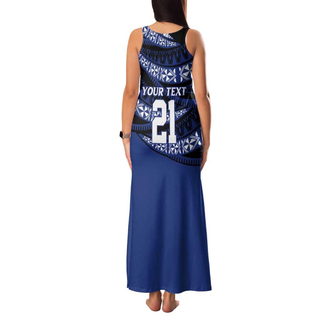 Fiji Rugby Pacific Custom Tank Maxi Dress Pasifika Tapa Pattern LT9 - Polynesian Pride