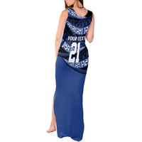 Fiji Rugby Pacific Custom Tank Maxi Dress Pasifika Tapa Pattern LT9 - Polynesian Pride