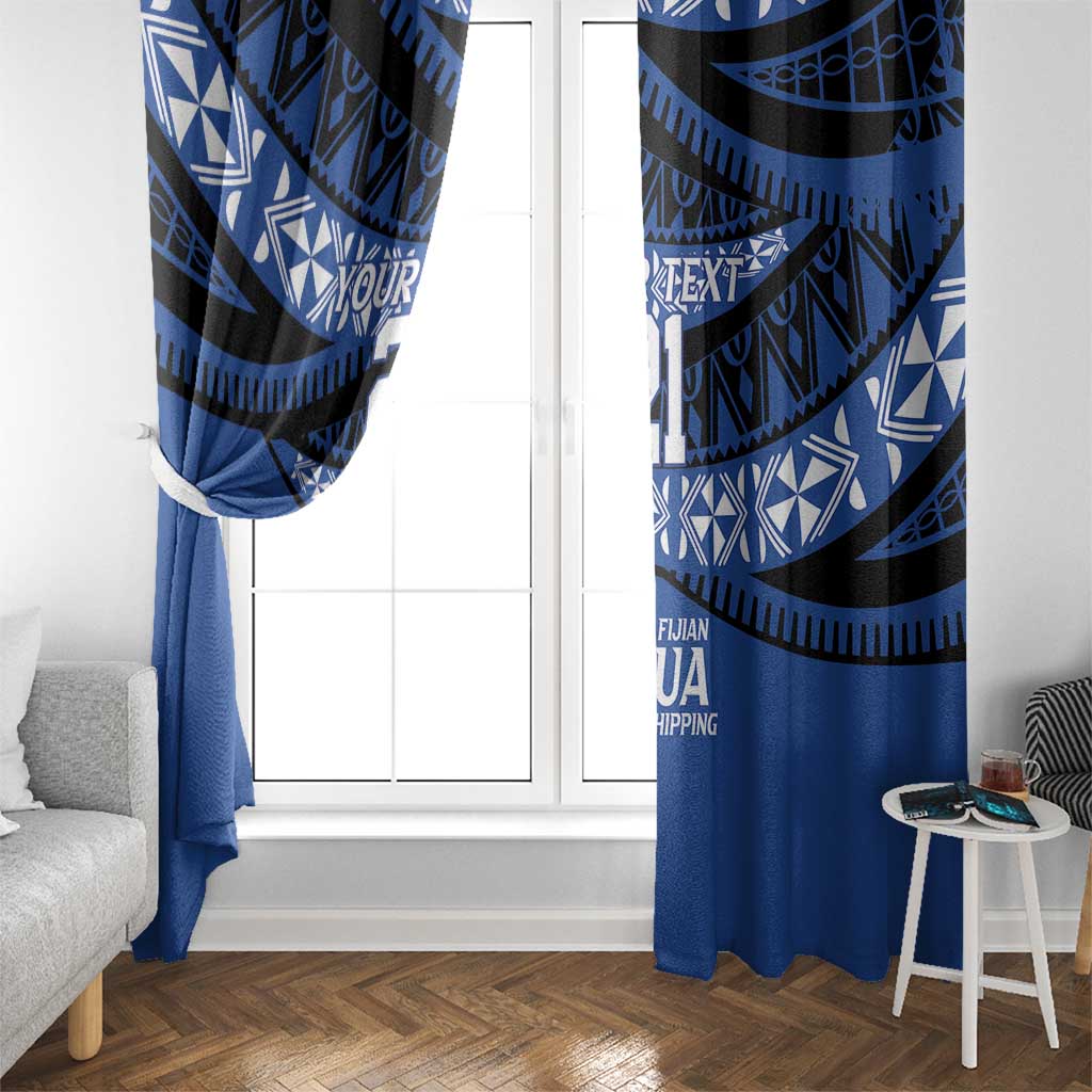 Fiji Rugby Pacific Custom Window Curtain Pasifika Tapa Pattern
