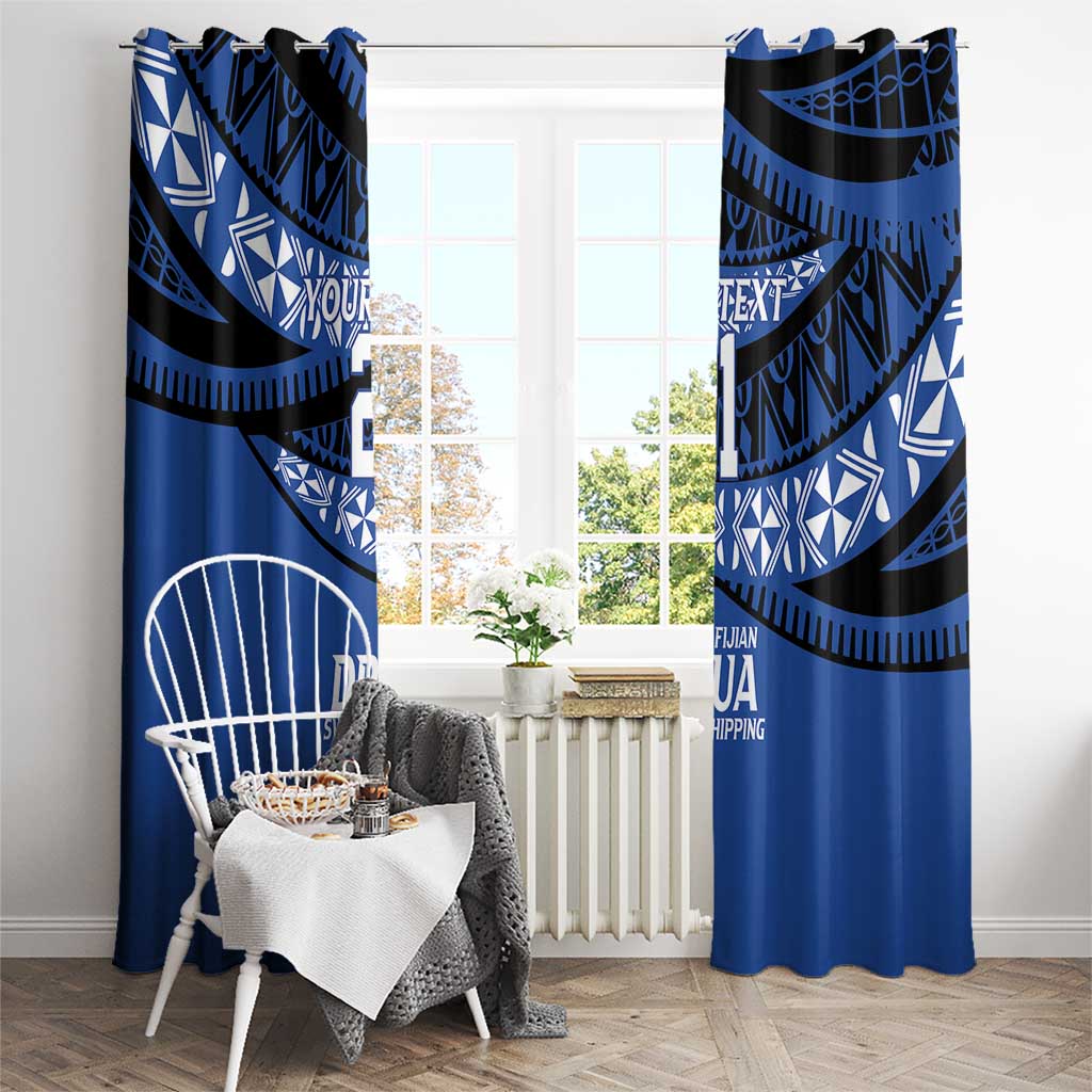 Fiji Rugby Pacific Custom Window Curtain Pasifika Tapa Pattern