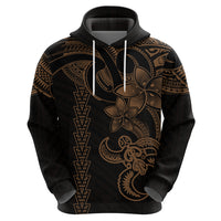 Hawaiian Tribal Hoodie Polynesian Kakau Turtle Gold LT9 - Polynesian Pride