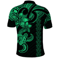Hawaiian Tribal Polo Shirt Polynesian Kakau Turtle Green LT9 - Polynesian Pride