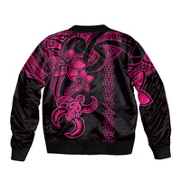 Hawaiian Tribal Bomber Jacket Polynesian Kakau Turtle - Pink LT9 - Polynesian Pride