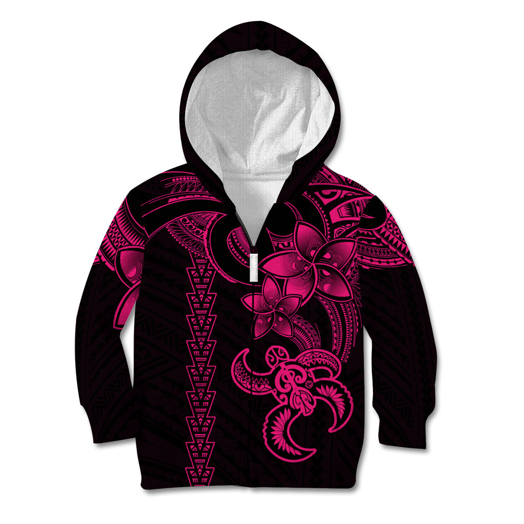 Hawaiian Tribal Kid Hoodie Polynesian Kakau Turtle - Pink LT9 - Polynesian Pride