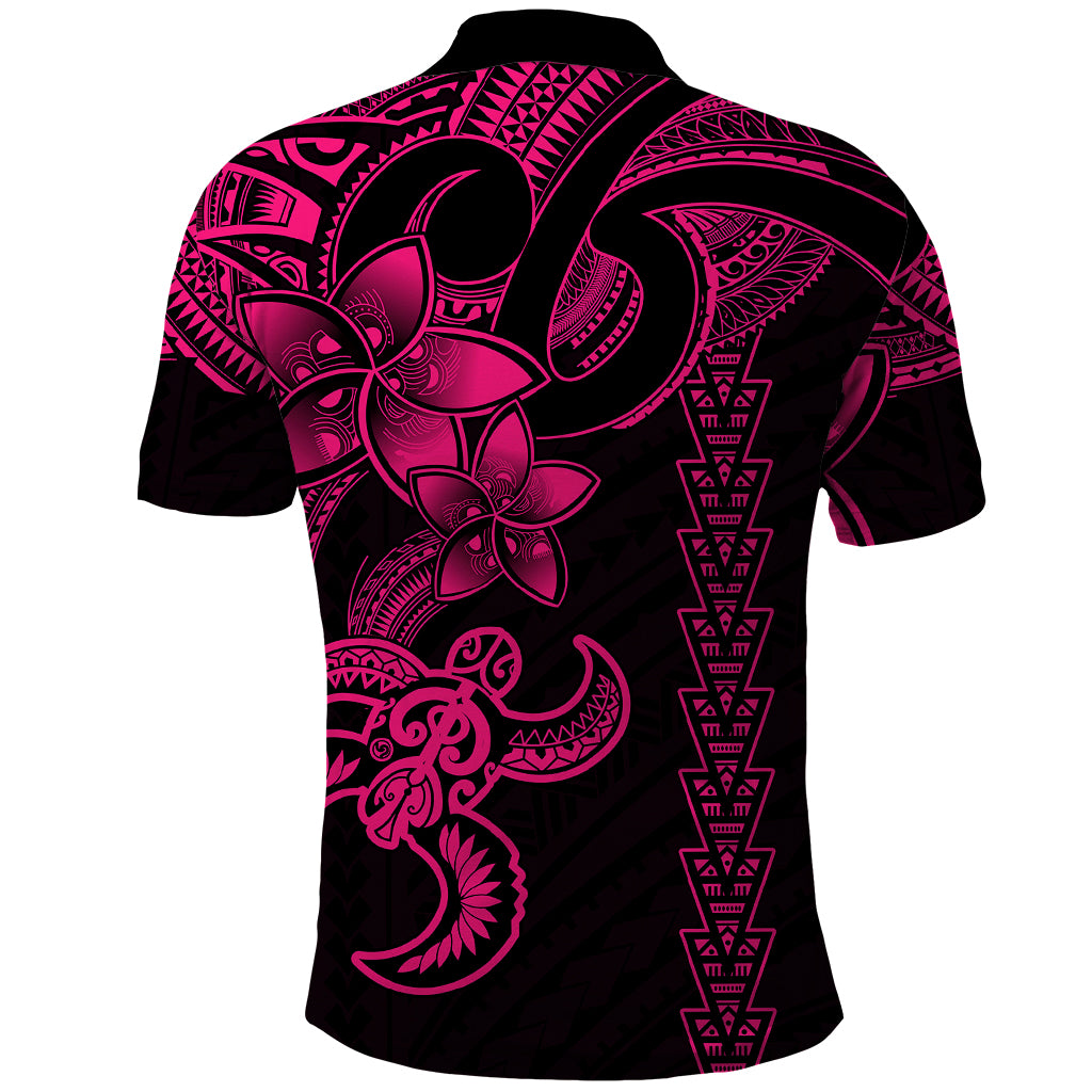 Hawaiian Tribal Polo Shirt Polynesian Kakau Turtle Pink LT9 - Polynesian Pride