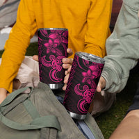 Pink Hawaiian Kakau Turtle Tumbler Cup Polynesian Tribal