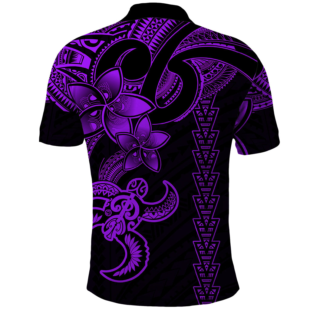Hawaiian Tribal Polo Shirt Polynesian Kakau Turtle Purple LT9 - Polynesian Pride