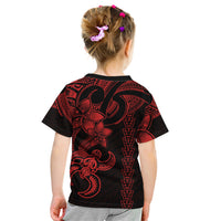 Hawaiian Tribal Kid T Shirt Polynesian Kakau Turtle - Red LT9 - Polynesian Pride