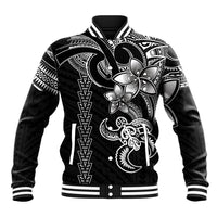 Hawaiian Tribal Baseball Jacket Polynesian Kakau Turtle - White LT9 Unisex White - Polynesian Pride
