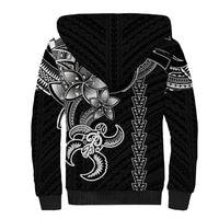 Hawaiian Tribal Sherpa Hoodie Polynesian Kakau Turtle - White LT9 - Polynesian Pride