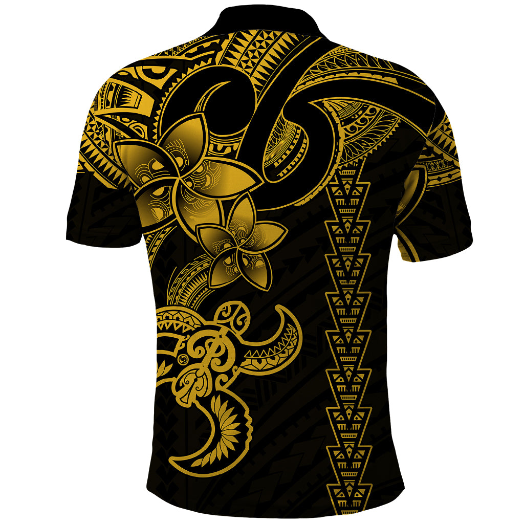 Hawaiian Tribal Polo Shirt Polynesian Kakau Turtle Yellow LT9 - Polynesian Pride