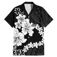 American Samoa Lotu Tamaiti Family Matching Mermaid Dress and Hawaiian Shirt White Sunday Plumeria Black Vibe