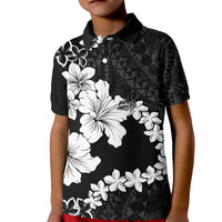 American Samoa Lotu Tamaiti Kid Polo Shirt White Sunday Plumeria Black Vibe
