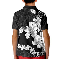 American Samoa Lotu Tamaiti Kid Polo Shirt White Sunday Plumeria Black Vibe