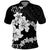 American Samoa Lotu Tamaiti Polo Shirt White Sunday Plumeria Black Vibe