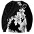 American Samoa Lotu Tamaiti Sweatshirt White Sunday Plumeria Black Vibe