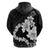 American Samoa Lotu Tamaiti Zip Hoodie White Sunday Plumeria Black Vibe