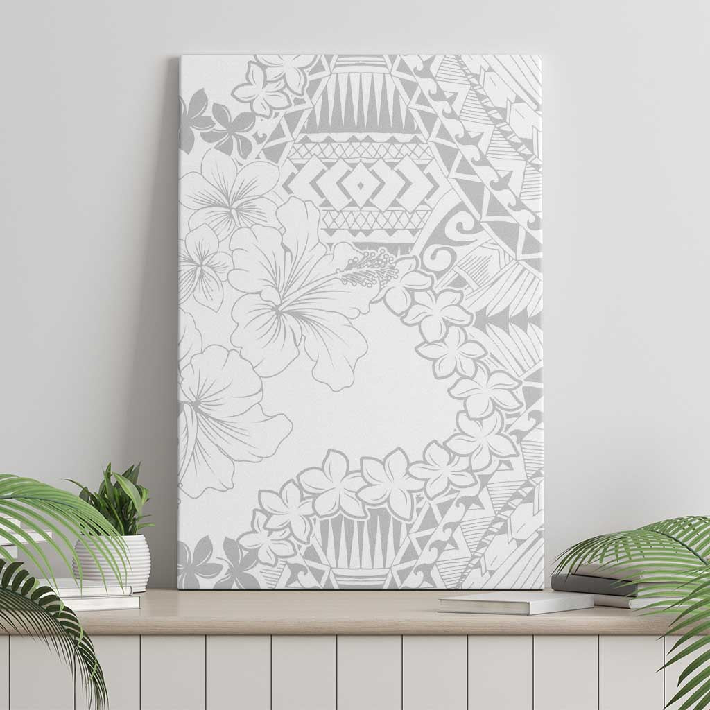 American Samoa Lotu Tamaiti Canvas Wall Art White Sunday Plumeria White Vibe