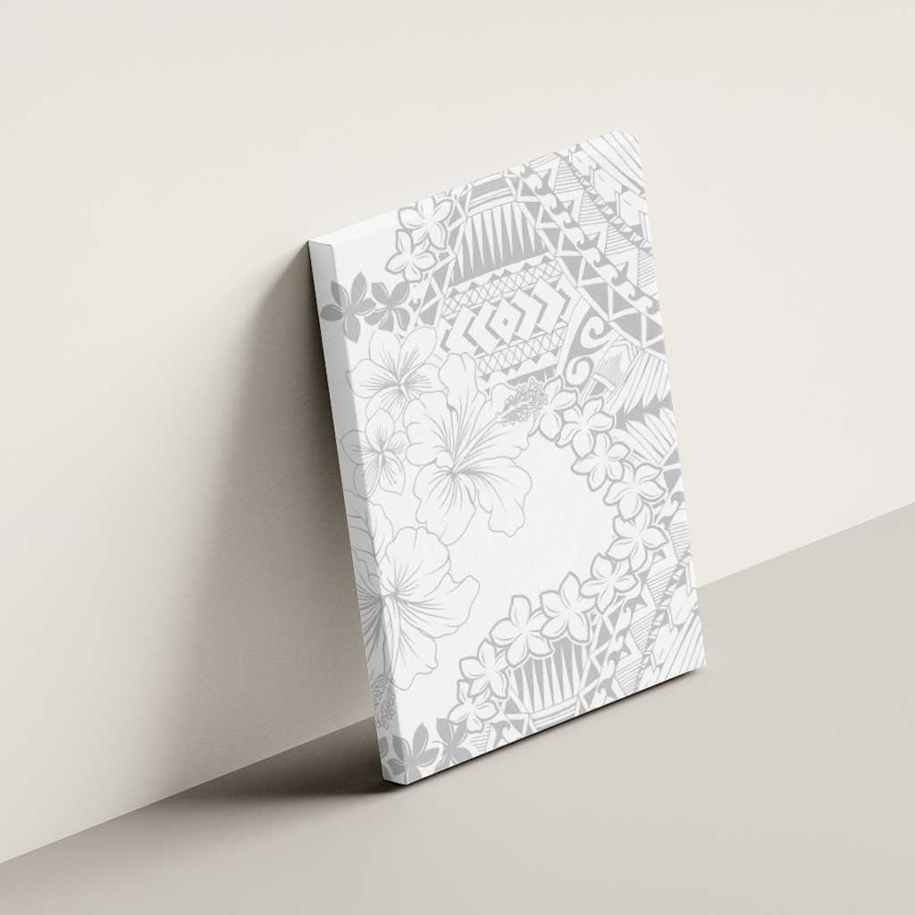 American Samoa Lotu Tamaiti Canvas Wall Art White Sunday Plumeria White Vibe