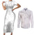 American Samoa Lotu Tamaiti Couples Matching Short Sleeve Bodycon Dress and Long Sleeve Button Shirt White Sunday Plumeria White Vibe
