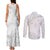 American Samoa Lotu Tamaiti Couples Matching Tank Maxi Dress and Long Sleeve Button Shirt White Sunday Plumeria White Vibe