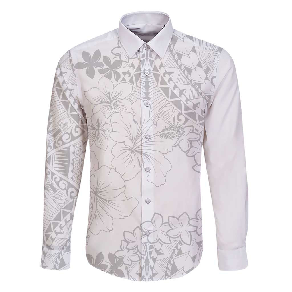 American Samoa Lotu Tamaiti Family Matching Short Sleeve Bodycon Dress and Hawaiian Shirt White Sunday Plumeria White Vibe