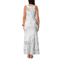 American Samoa Lotu Tamaiti Family Matching Tank Maxi Dress and Hawaiian Shirt White Sunday Plumeria White Vibe