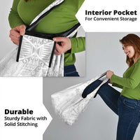 American Samoa Lotu Tamaiti Grocery Bag White Sunday Plumeria White Vibe