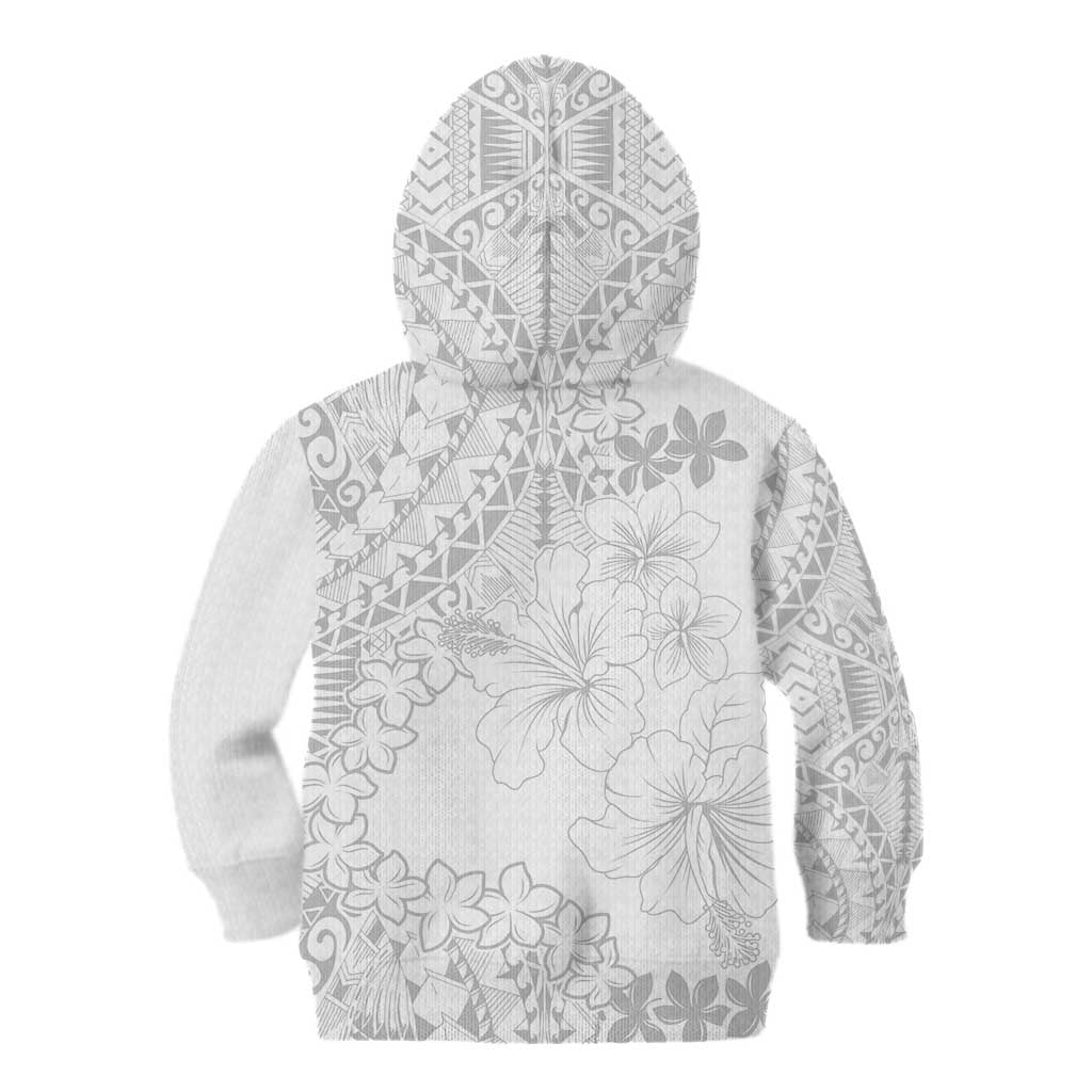 American Samoa Lotu Tamaiti Kid Hoodie White Sunday Plumeria White Vibe