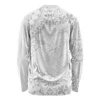 American Samoa Lotu Tamaiti Long Sleeve Shirt White Sunday Plumeria White Vibe