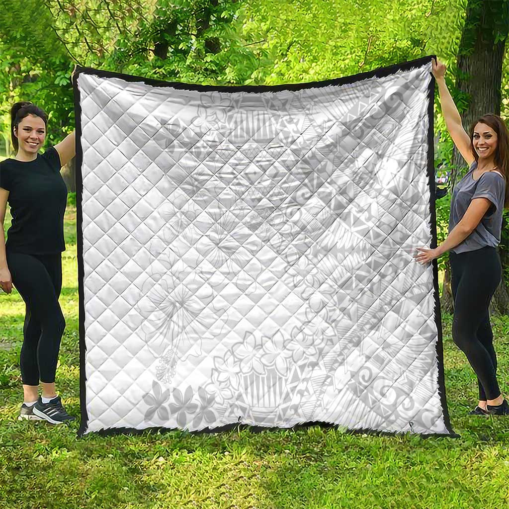 American Samoa Lotu Tamaiti Quilt White Sunday Plumeria White Vibe
