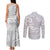 Lotu Tamaiti Samoa Siapo Couples Matching Tank Maxi Dress and Long Sleeve Button Shirt White Sunday With Teuila Torch Ginger