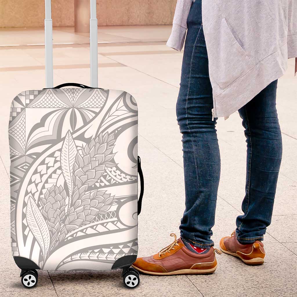 Lotu Tamaiti Samoa Siapo Luggage Cover White Sunday With Teuila Torch Ginger LT9 White - Polynesian Pride