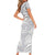 Lotu Tamaiti Samoa Siapo Short Sleeve Bodycon Dress White Sunday With Teuila Torch Ginger