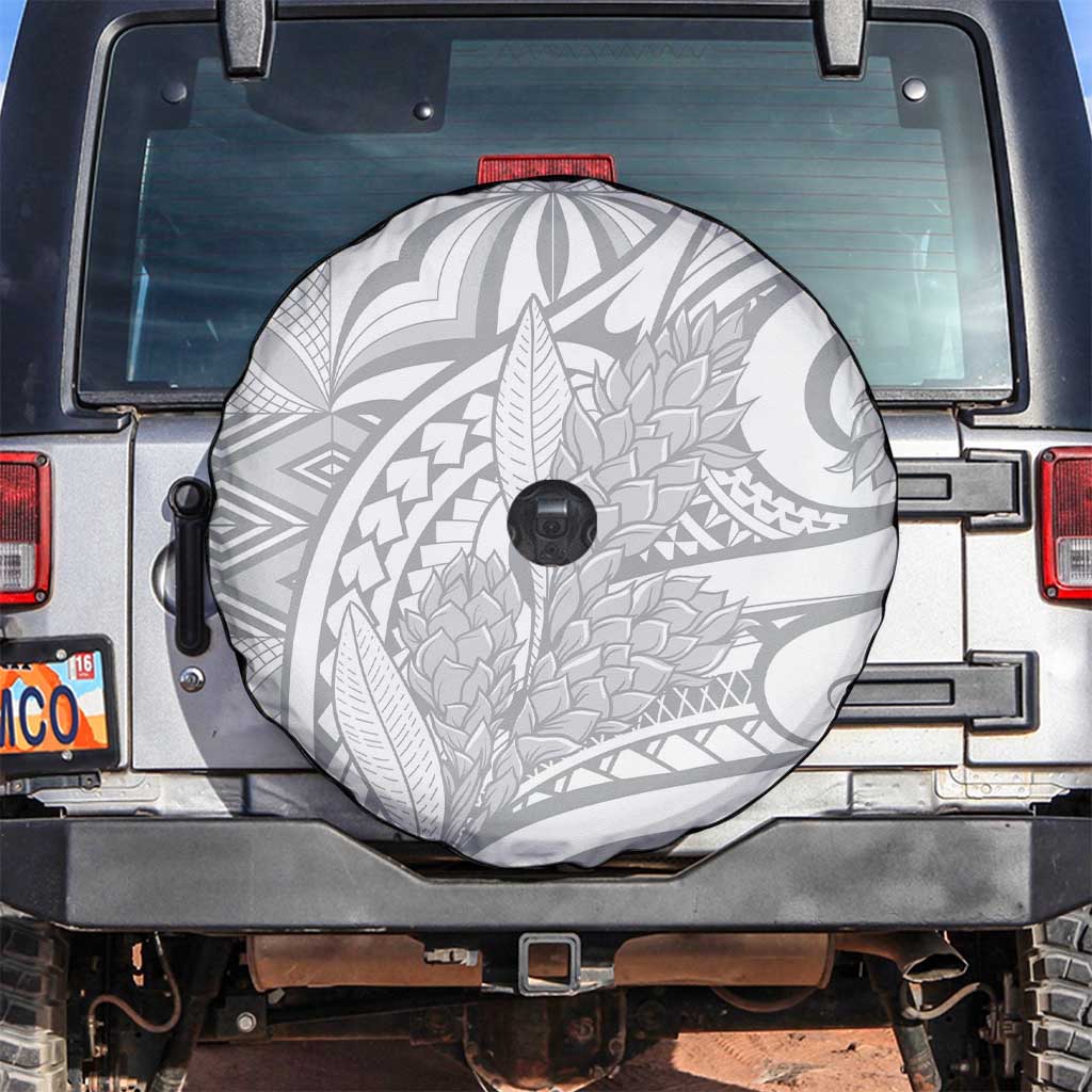 Lotu Tamaiti Samoa Siapo Spare Tire Cover White Sunday With Teuila Torch Ginger LT9 White - Polynesian Pride