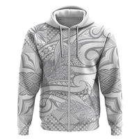 Lotu Tamaiti Samoa Siapo Zip Hoodie White Sunday With Teuila Torch Ginger