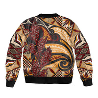 Vintage Samoa Siapo Bomber Jacket With Teuila Torch Ginger LT9 - Polynesian Pride