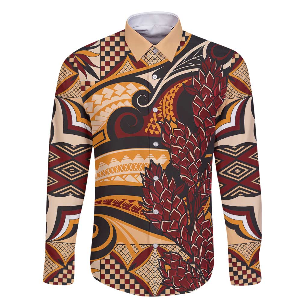 Vintage Samoa Siapo Family Matching Mermaid Dress and Hawaiian Shirt With Teuila Torch Ginger