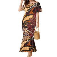 Vintage Samoa Siapo Family Matching Mermaid Dress and Hawaiian Shirt With Teuila Torch Ginger